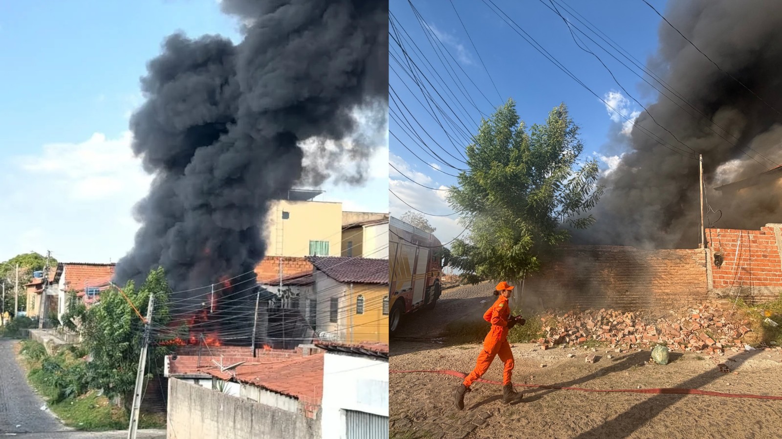 Incêndio de grandes proporções atinge oficina de refrigeração na Zona Sul de Teresina