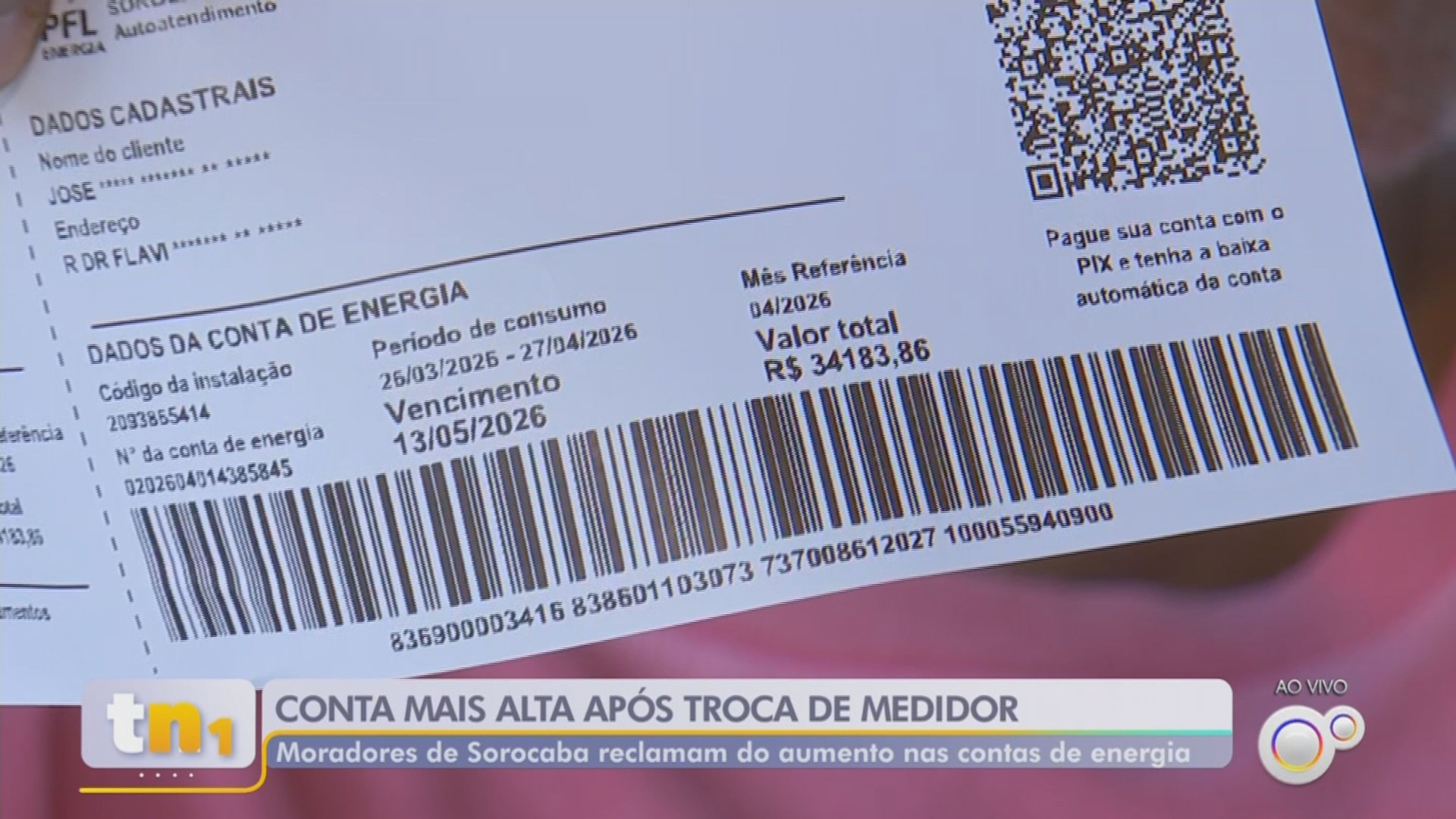 Morador de casa de 2 cômodos recebe conta de luz de R$ 34 mil em Sorocaba; CPFL fala em 'problema' e diz que fará revisão 