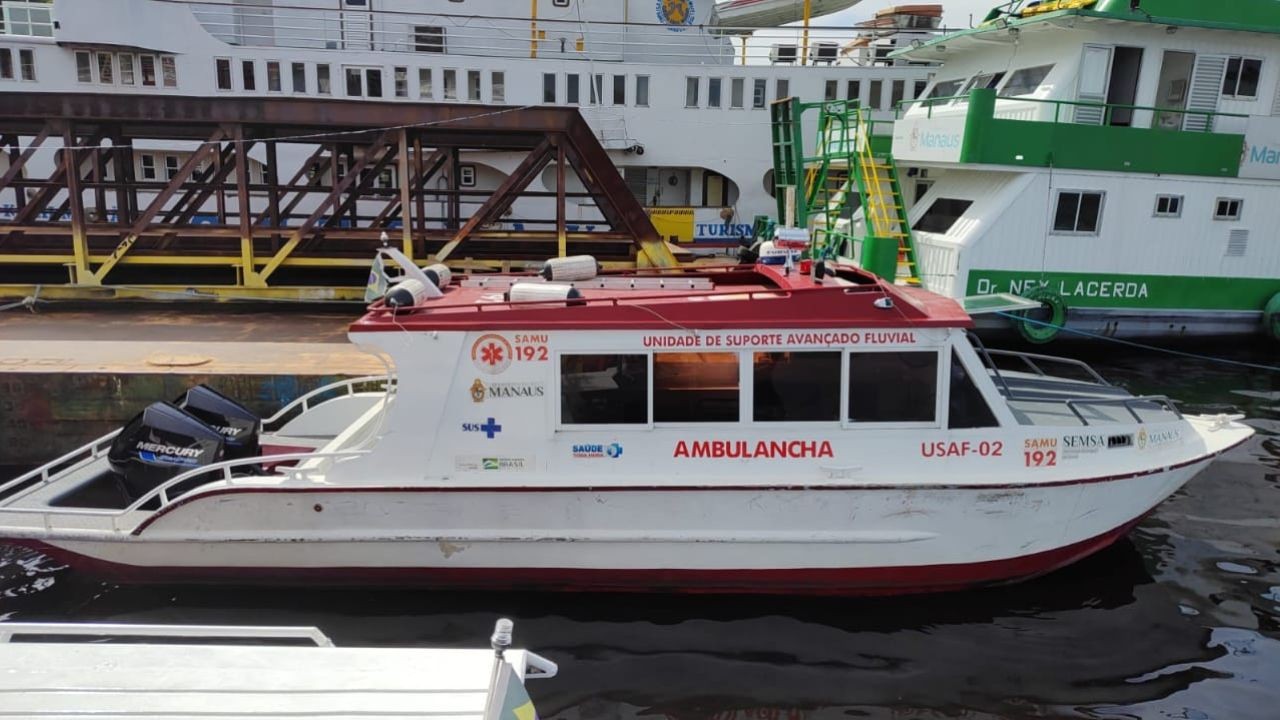 Ambulancha do Samu é furtada em porto de Manaus e serviço é suspenso