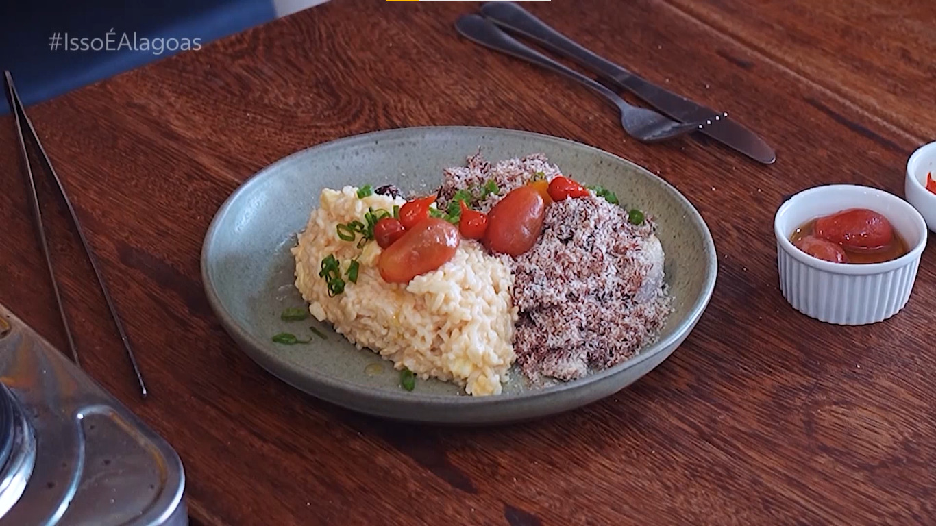 Com ingredientes típicos do Nordeste, chef ensina receita de arroz de leite com paçoca de charque