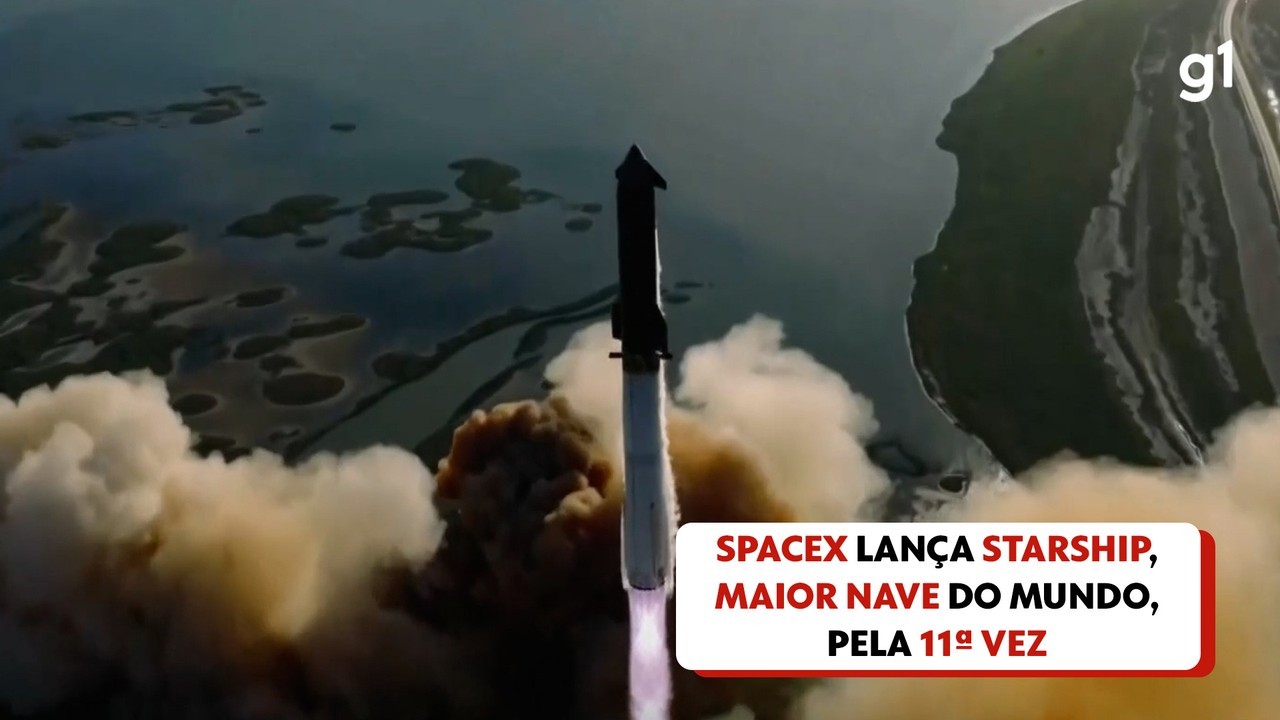 SpaceX tenta 12º voo da Starship, maior nave do mundo, nesta quinta
