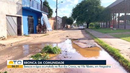 Moradores reclamam de buracos em rua do bairro Vila Ribeiro em Araguaína