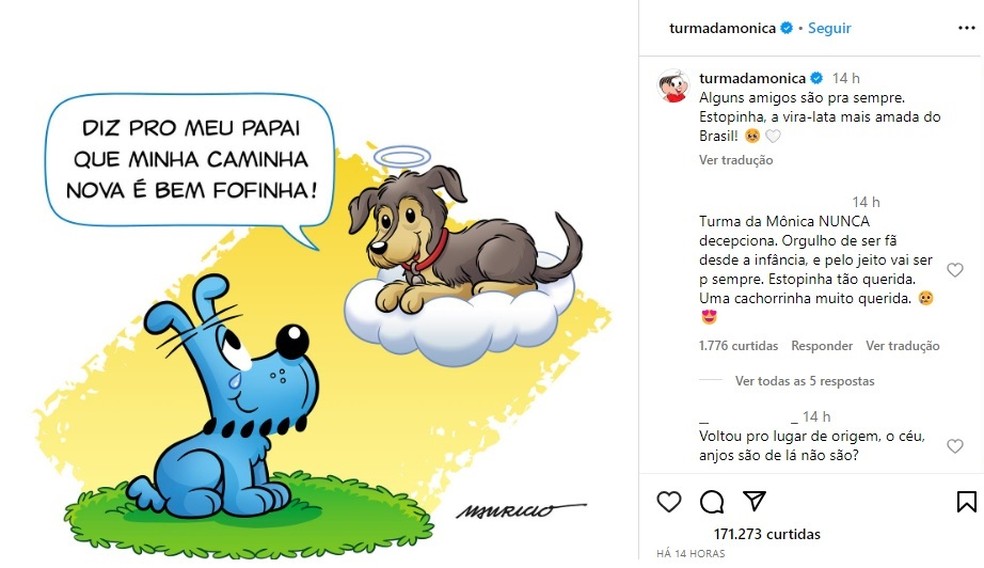 Homenagem feita pela Turma da Mônica — Foto: Reprodução