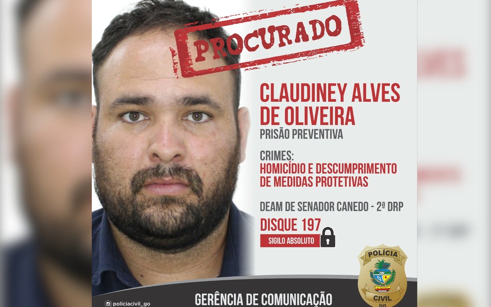 Suspeito de matar padrasto da ex é procurado pela polícia, Goiás — Foto: Divulgação/PCGO