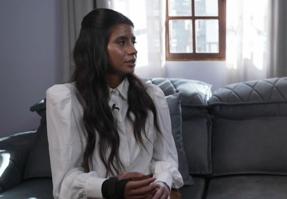 Juliane Veiga dá primeira entrevista após alta. — Foto: Reprodução