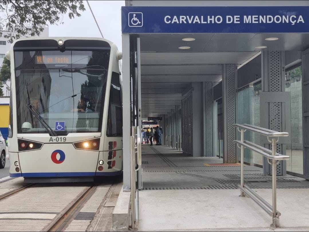 Obras da 2ª linha do VLT em Santos serão entregues até o fim do mês, diz EMTU 