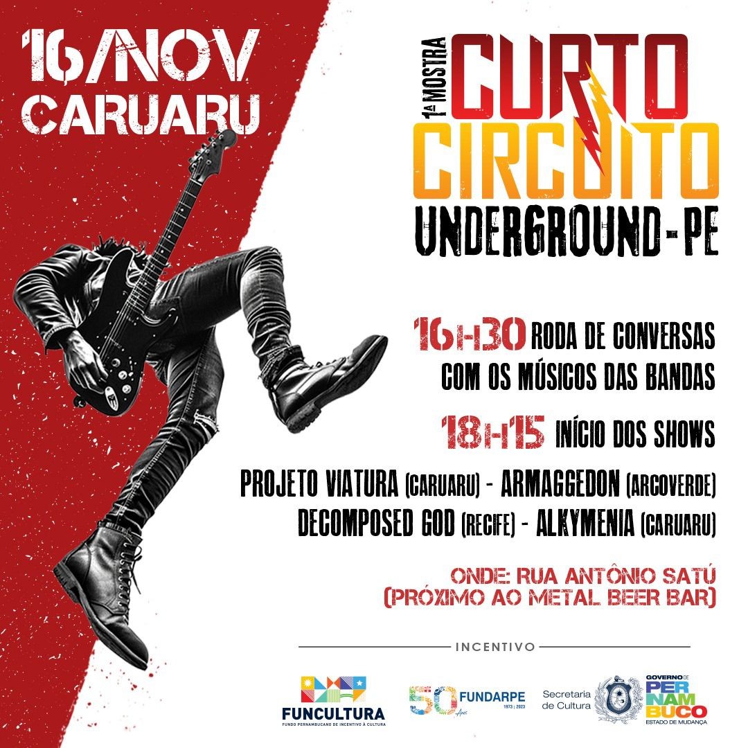 1ª Mostra Curto-Circuito Undergroud PE é realizada em Caruaru e Arcoverde