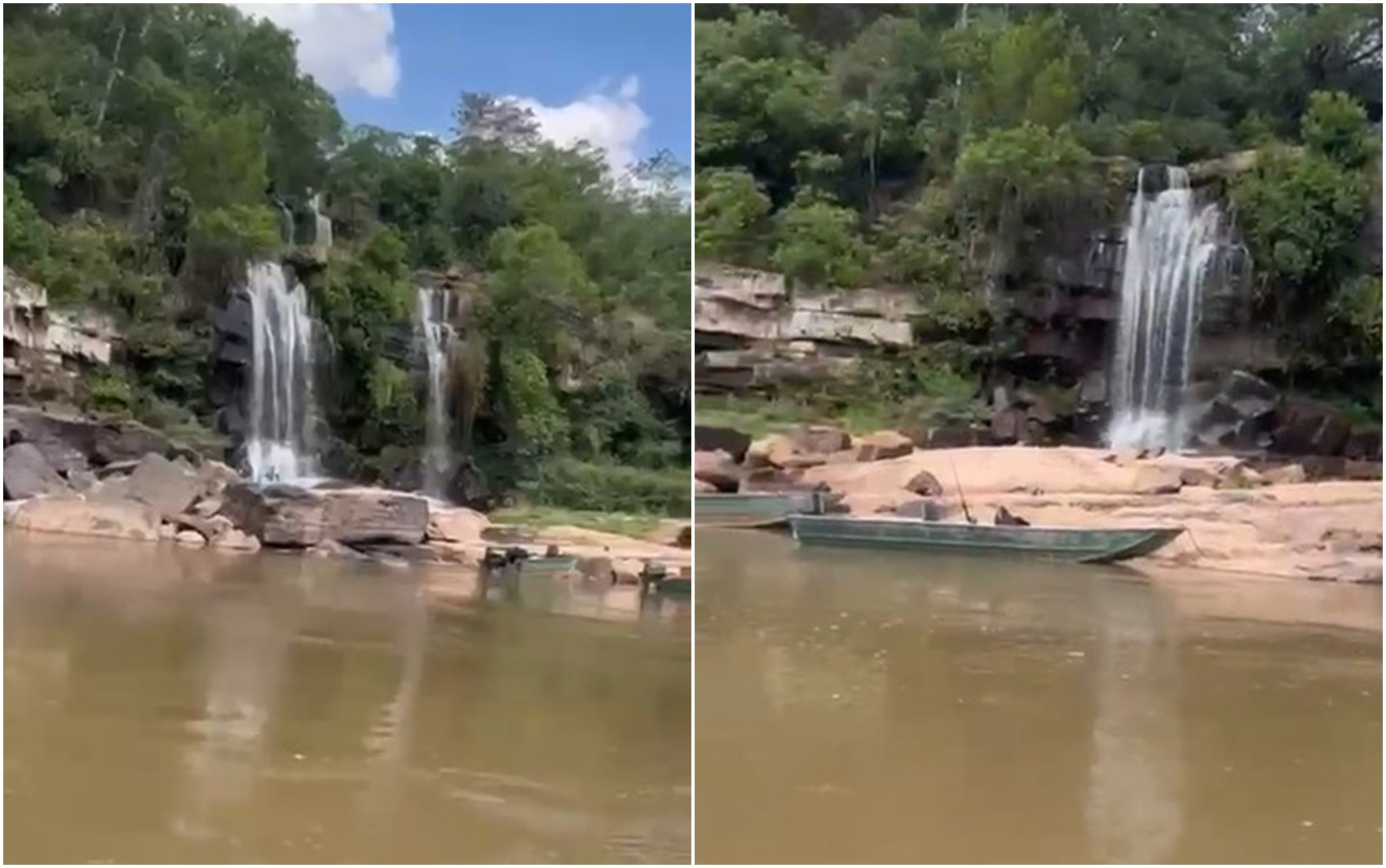 Cachoeira às margens do Rio Araguaia impressiona; vídeo