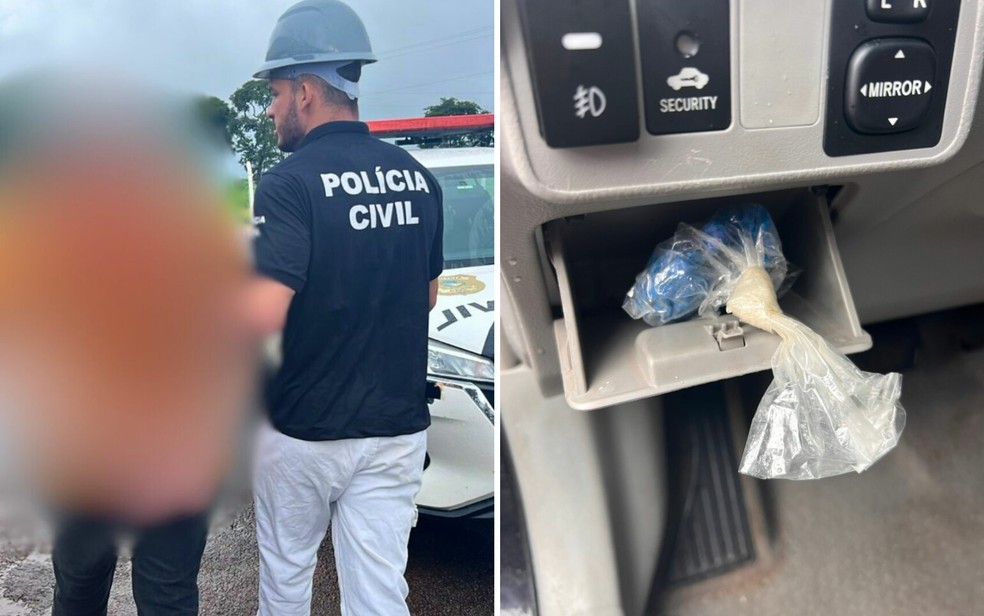 Imagens mostram priso de funcionrio suspeito de furto e apreenso da pedra de fel, em Inhumas  Foto: Divulgao/Polcia Civil