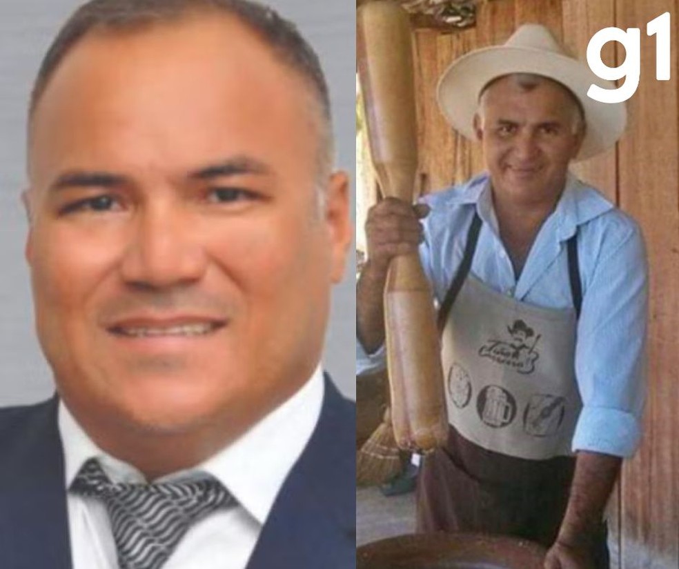 O vereador Arquimedes Dias Pedrozo (à esquerda) e o irmão dele, Agostinho Dias Pedrozo, são investigados por promover passeios irregulares no Parque Estadual da Gruta da Lagoa Azul — Foto: Reprodução