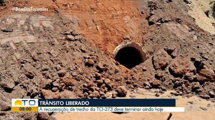Trecho da TO-373 interditado após cratera se formar tem previsão de conclusão em Gurupi