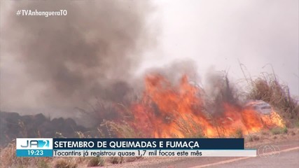 Quase 1,7 mil focos de queimadas são registrados no TO em setembro