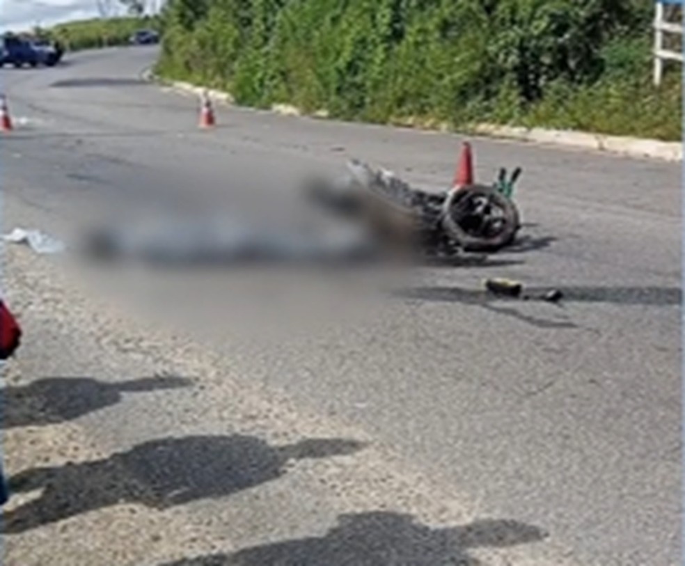 Motociclista morre em acidente em Rio Largo, na Grande Maceió — Foto: Reprodução/TV Asa Branca Alagoas