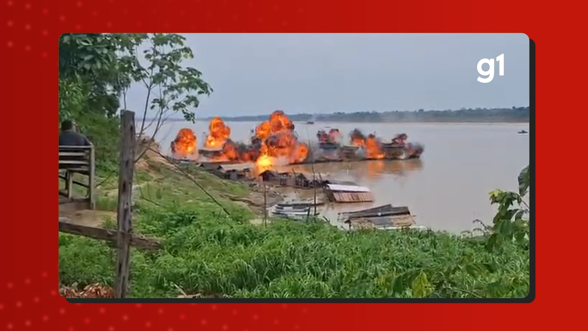 Vídeo mostra destruição de dragas usadas em garimpo ilegal no Amazonas