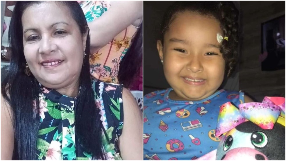 Antônia Célia Souza Teixeira, de 44 anos, e a neta Yara Mariana Rodrigues Teixeira, de 4 anos, morreram atropeladas por um carro desgovernado na cidade de Ipu, no interior do Ceará. — Foto: Arquivo pessoal