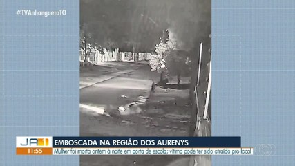 Câmera de segurança mostra momento em que mulher é assassinada a tiros em Palmas