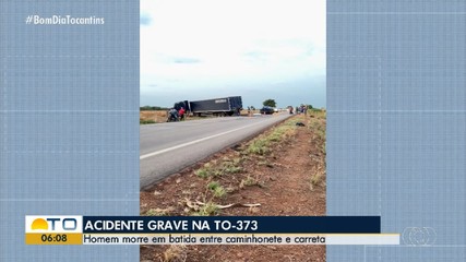 Homem morre em acidente na TO-373