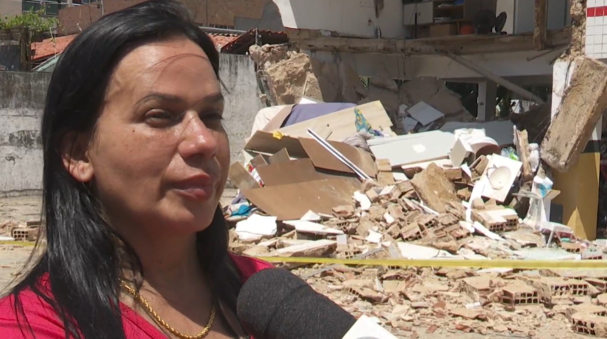 'Perdi tudo', diz moradora de apartamento que desabou e interditou prédio inteiro em João Pessoa