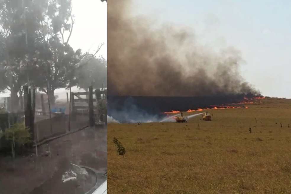 Chuva ajudou a controlar incêndio na região do parque estadual. — Foto: Reprodução