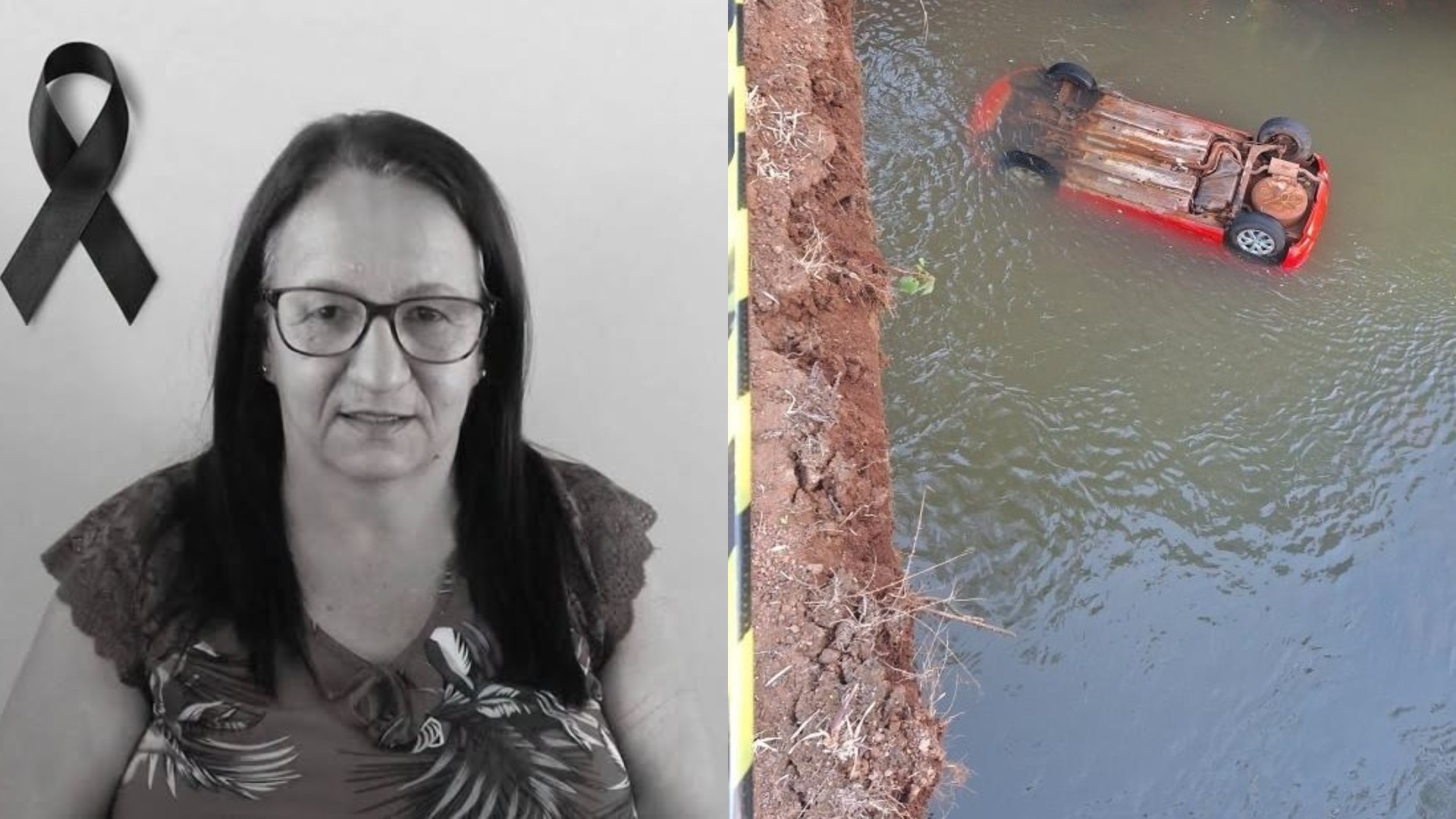 Mulher morre após motorista perder controle em ponte e carro cair em rio com rodas para cima em SC