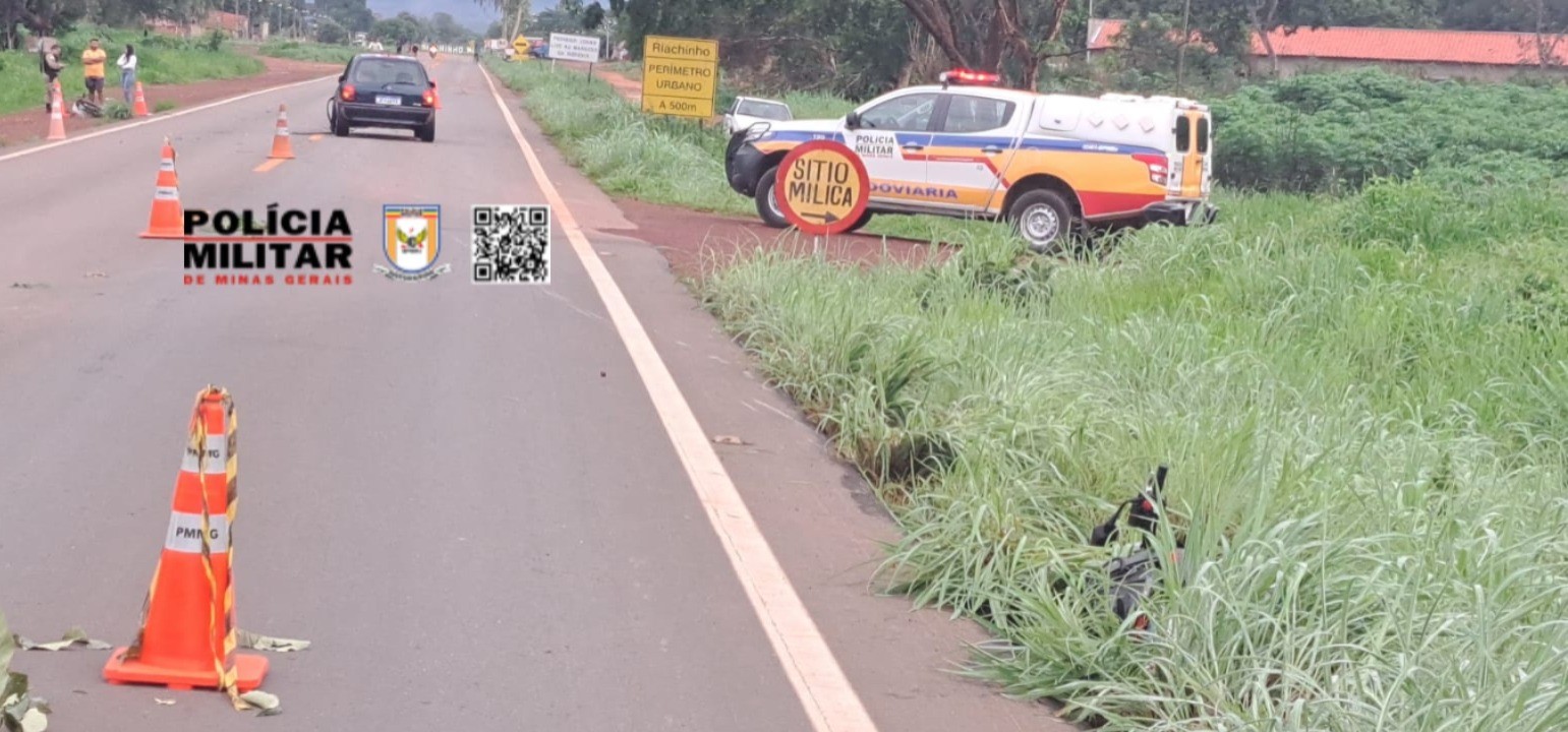 Soldado do Exército morre em acidente envolvendo moto, carro e bicicleta na MG-181