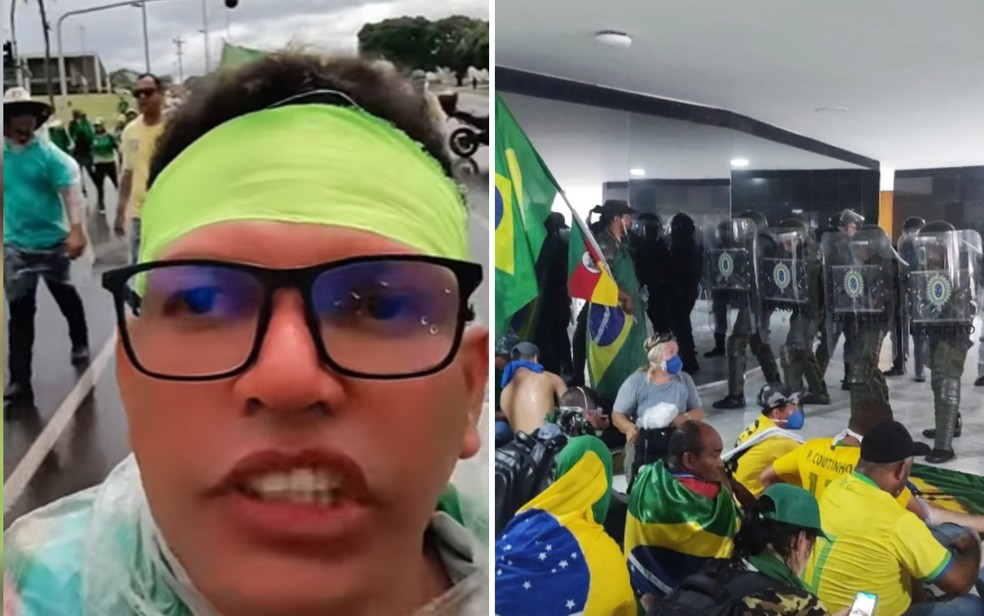 Ataques a Brasília: Cantor gospel André Kelvis posta vídeos no Congresso durante invasão — Foto: Reprodução/Redes sociais