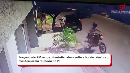 Vídeo: sargento da PM reage a assalto e atira em criminoso, mas tem arma roubada no PI - Programa: G1 PI 