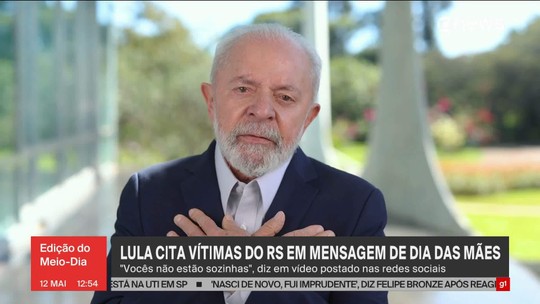 Em mensagem de Dia das Mães, Lula cita vítimas de tragédia no RS: 'Vocês não estão sozinhas' - Programa: Jornal GloboNews 