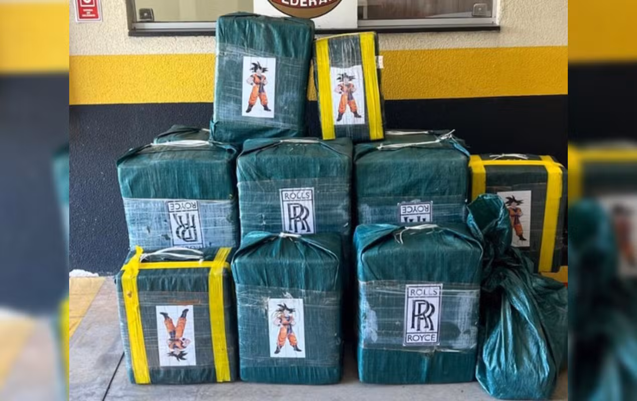PF apreende meia tonelada de cocaína com imagens do Goku e logo de montadora de luxo em Martinópolis