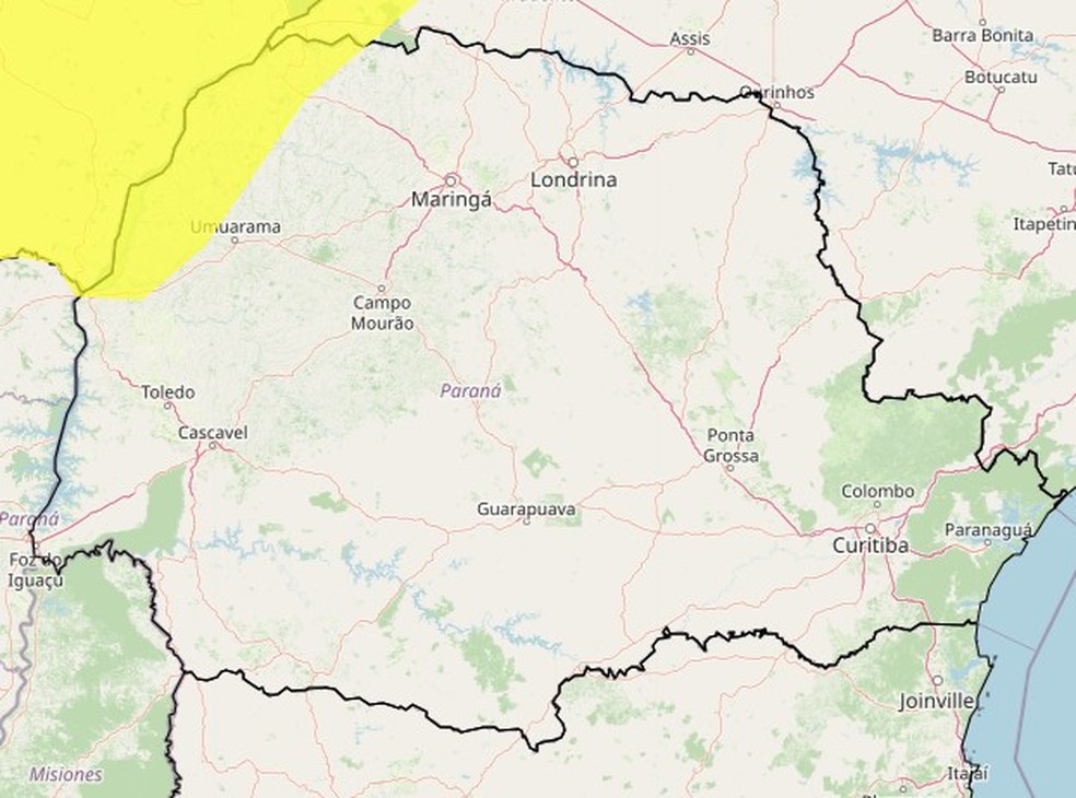 Alerta de tempestade do Inmet para 7 de janeiro, das 12h às 23h59 — Foto: Reprodução/Inmet