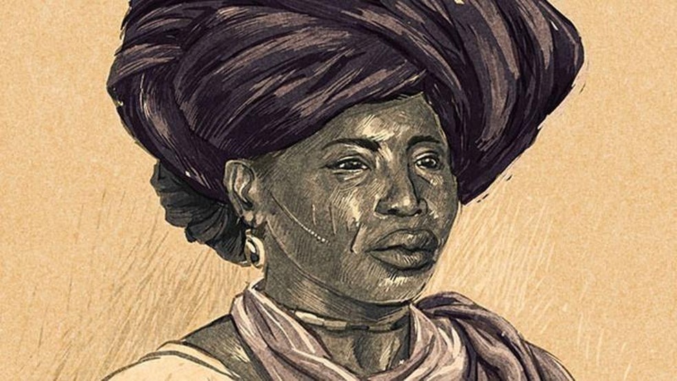 Como não há registros fotográficos de Adelina, a charuteira, ilustração foi baseada em fotografias de escravizadas que viviam no Maranhão na época — Foto: André Valente/BBC