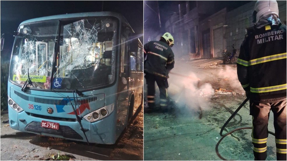 Os ônibus das linhas 110, 120 e 102 ficaram temporariamente sem circular após ataques na noite da sexta-feira (2). — Foto: Reprodução