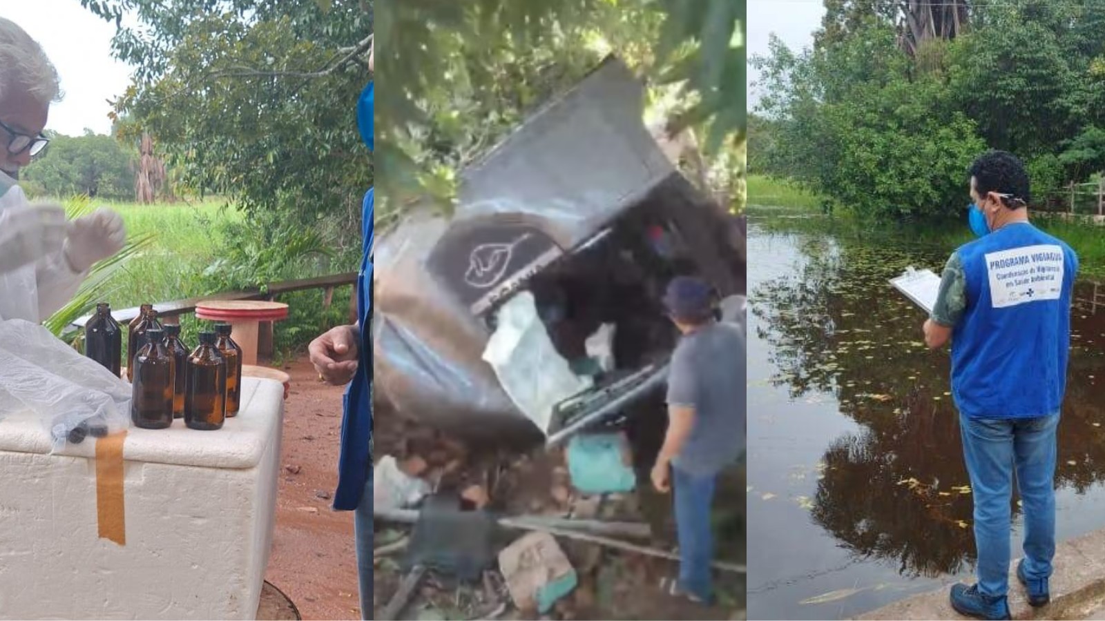 Água de riacho é analisada após caminhão com 24 mil litros de veneno tombar no PI