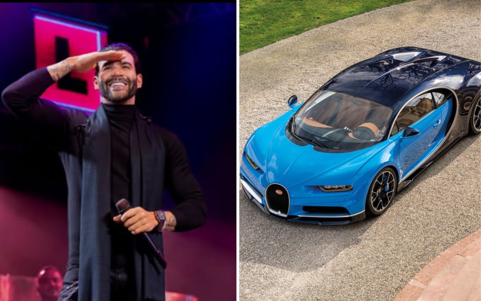 Gusttavo Lima e o novo carro luxoso adquirido  Foto: Reproduo/Redes Sociais