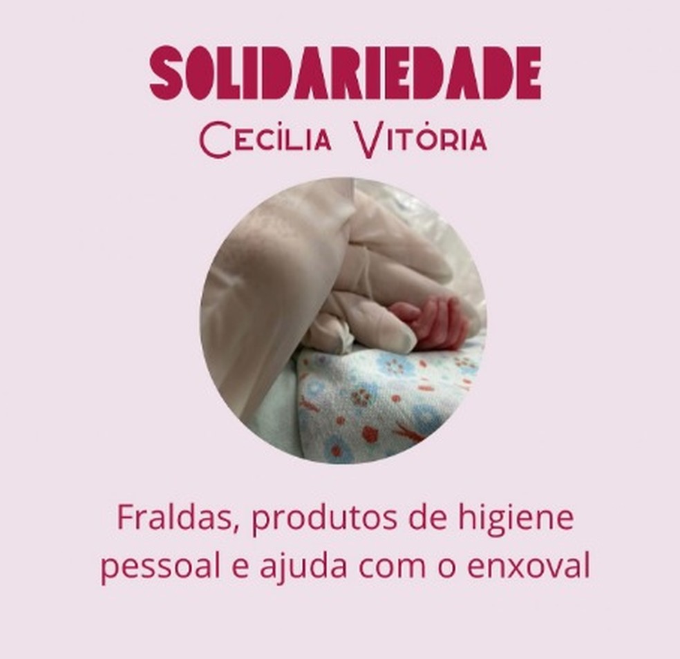 Cecília Vitória foi mantida na barriga da mãe durante 7 dias após sua morte — Foto: Divulgação