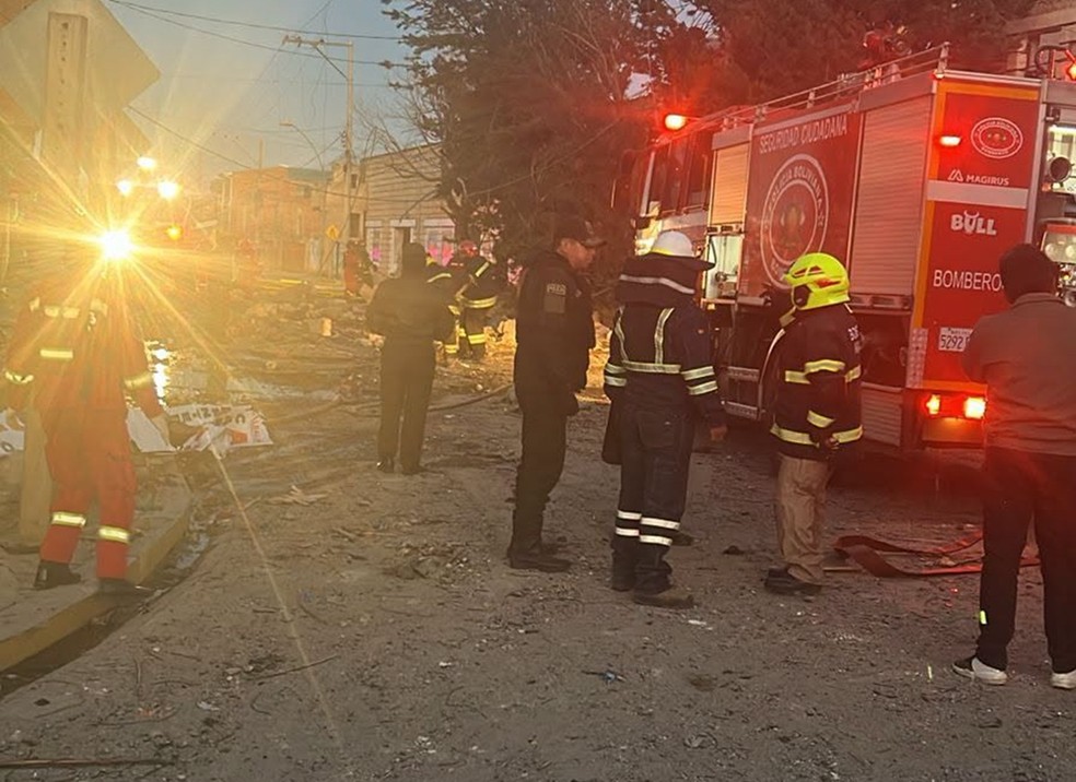 Explosão em Viacha, na Bolívia, deixou dezenas de feridos — Foto: Ministério da Defesa