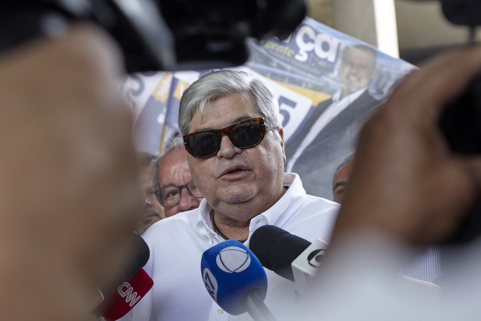 O candidato do PSDB à Prefeitura de São Paulo, José Luiz Datena, durante agenda de campanha em São Paulo. — Foto: Divulgação/PSDB