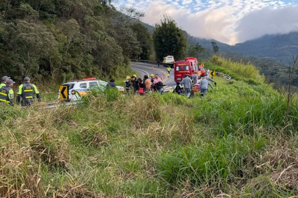 Ônibus cai em ribanceira e deixa mortos em Cruzeiro, SP