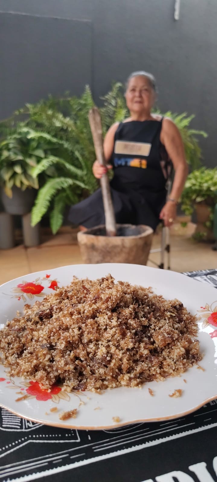 Receita de Família: telespectadora do MT1 ensina o preparo de paçoca de pilão com carne seca