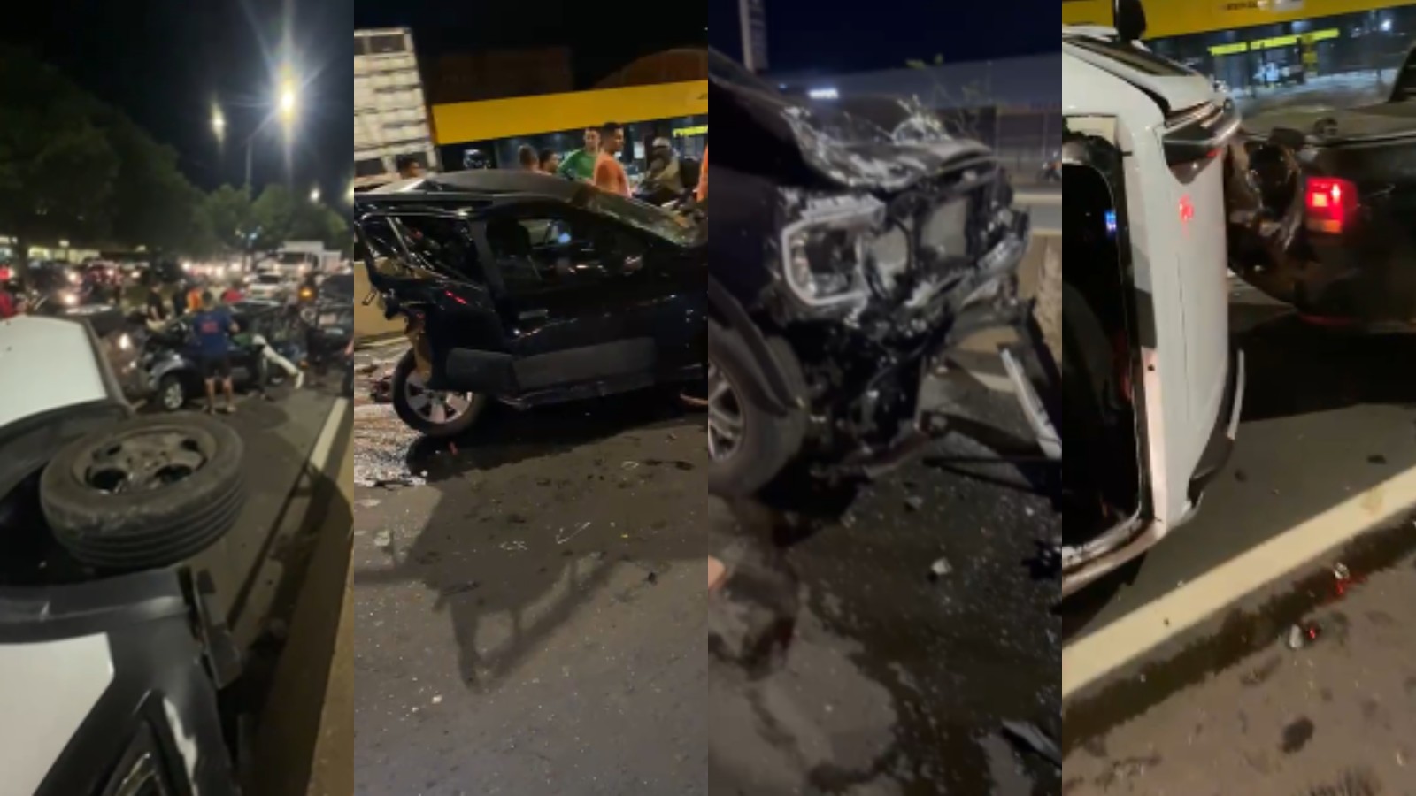 Engavetamento com oito veículos deixa três pessoas feridas na BR-316, em Teresina