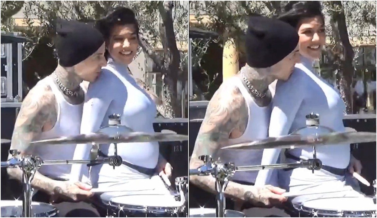 Kourtney Kardashian e Travis Barker anunciam que vão ter um menino ...