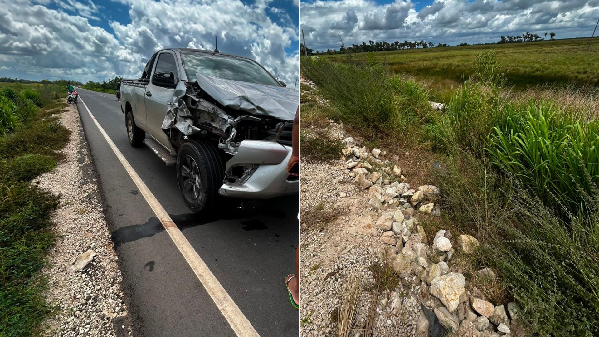 Homem fica ferido após ser atingido por caminhonete enquanto seguia a cavalo em rodovia no MA