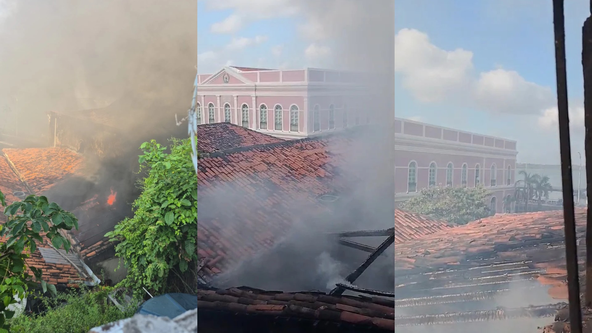Incêndio atinge bar em casarão no Centro Histórico de São Luís