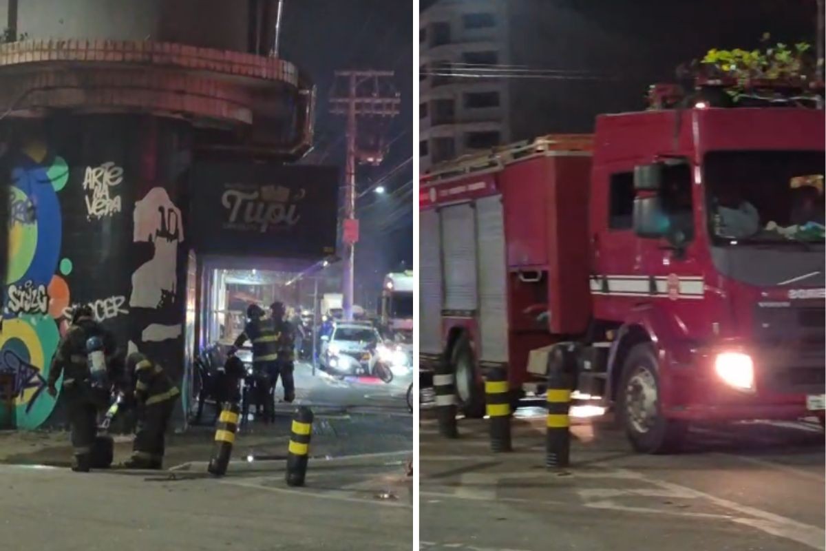 Incêndio atinge pastelaria e destrói cozinha em Praia Grande