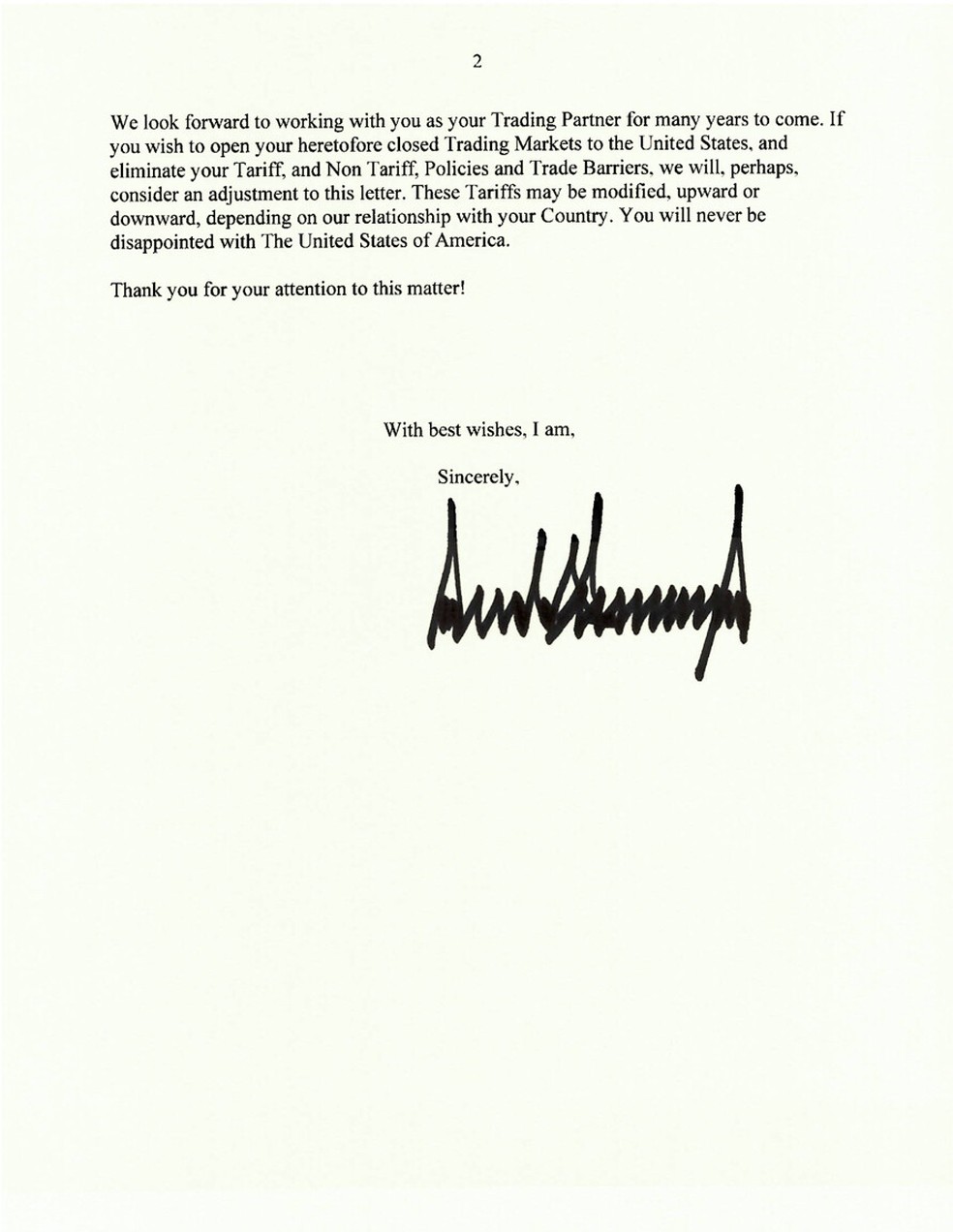 Presidente dos EUA, Donald Trump, envia carta ao presidente da Coreia do Sul impondo tarifas de 25% sobre produtos importados do país — Foto: Reprodução/Truth Social