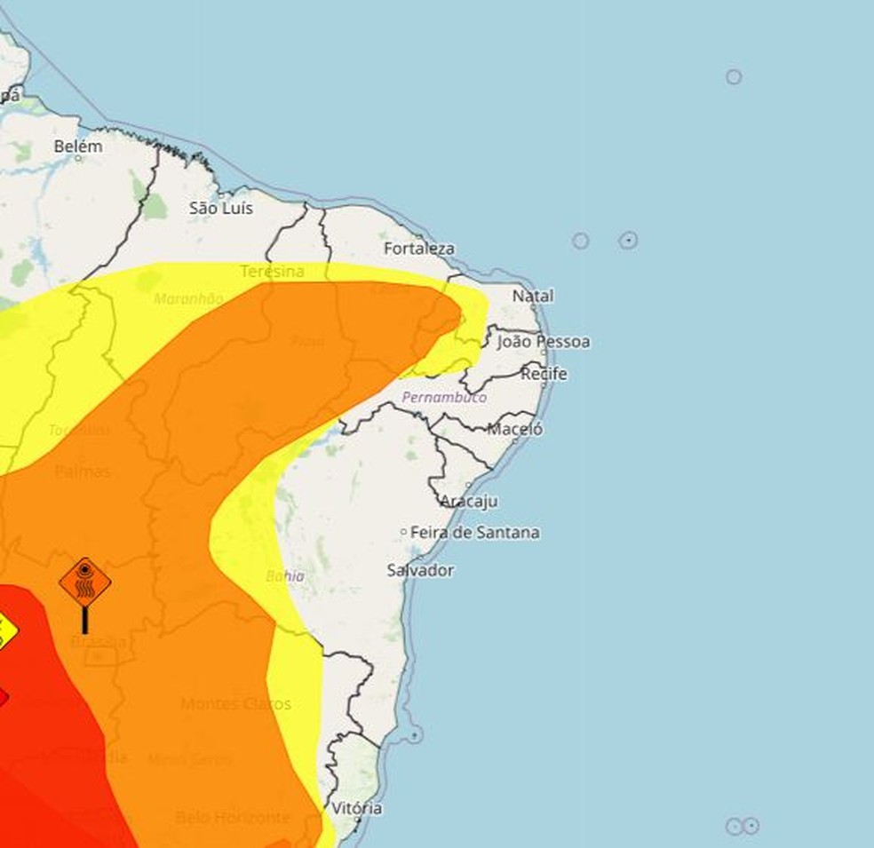 Alerta de baixa umidade atinge parte dos municípios do RN neste início de semana — Foto: Divulgação/Inmet