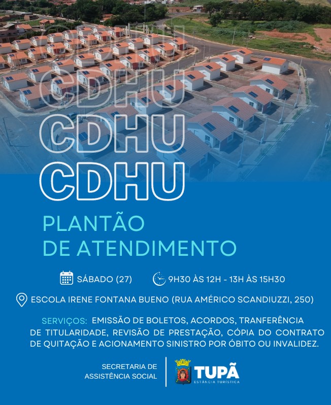 Prefeitura realizará plantão para regularização da CDHU neste sábado