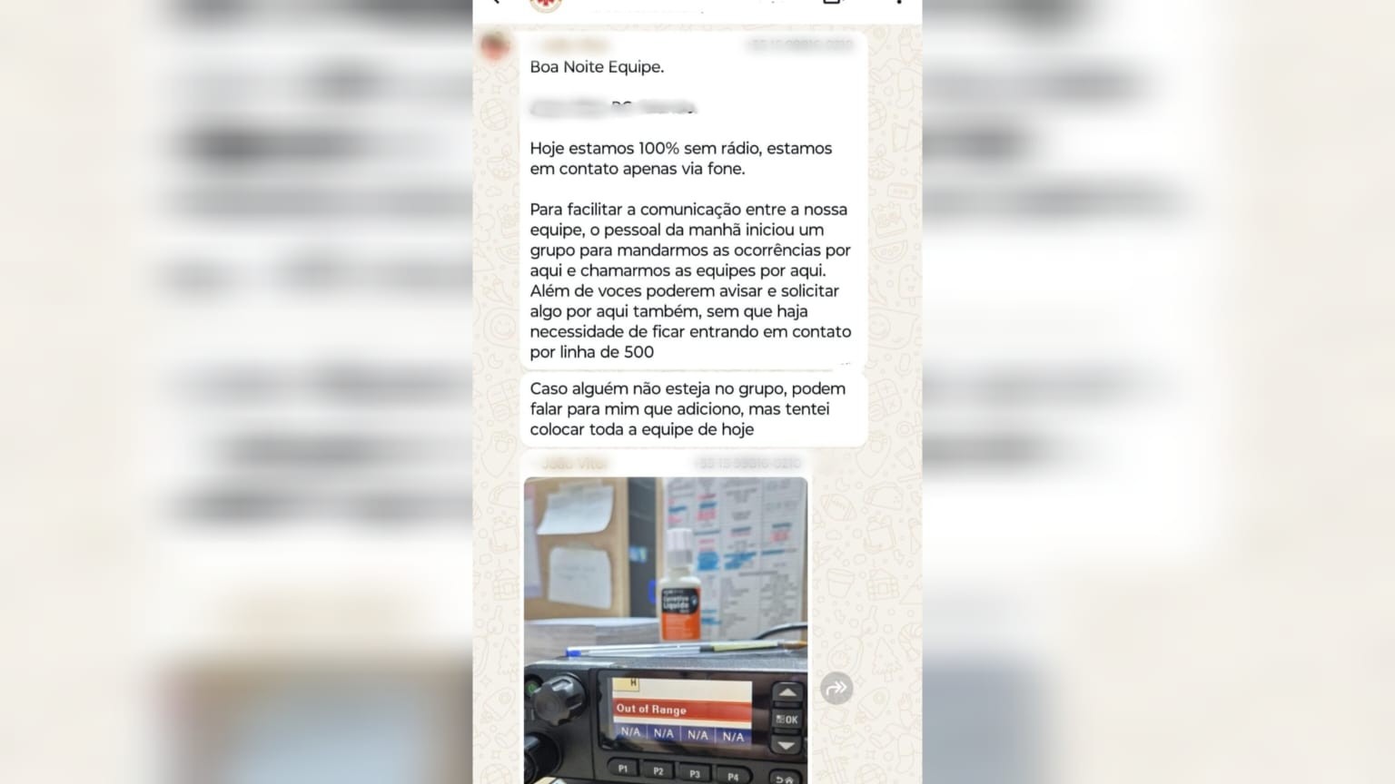 Sistema de rádio do Samu de Sorocaba tem novo apagão e equipes atendem casos de paradas cardiorrespiratórias pelo WhatsApp: '100% sem rádio'