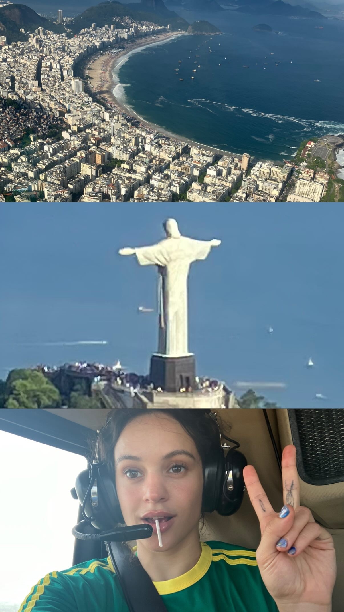 Rosalía encerra viagem de réveillon com declaração de amor ao Rio