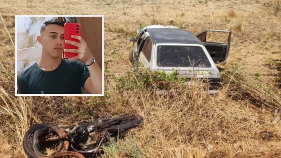 Jovem morre em colisão entre moto e carro em Acopiara, no interior do Ceará — Foto: Reprodução